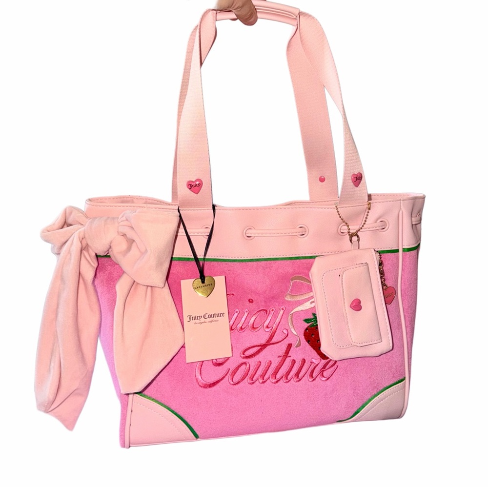 Juicy Couture Pink Cherry Blossom Retro Strawberry Daydreamer Tote Bag